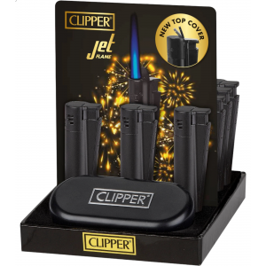 Clipper Classic Large Premium Metal Jet Flame - Matte Black - 12ct Display [CCLM-06]